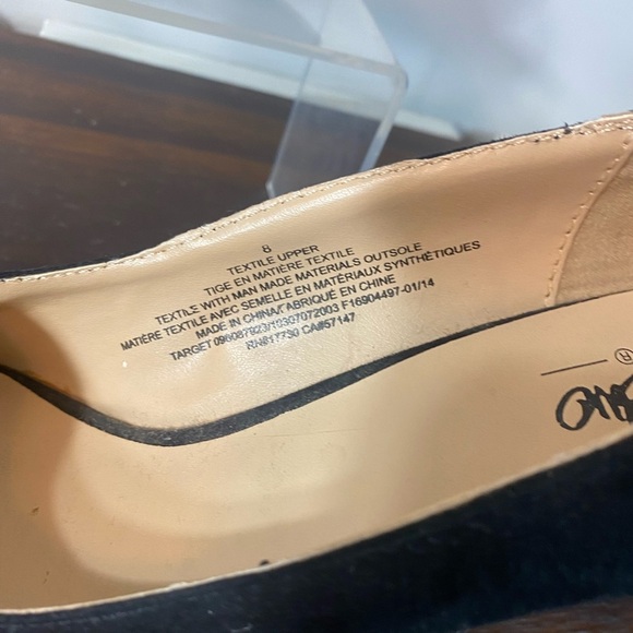 Mossimo Wedge Heels, Black And Gold, Ankle Strap, Size 8 - Picture 7 of 7